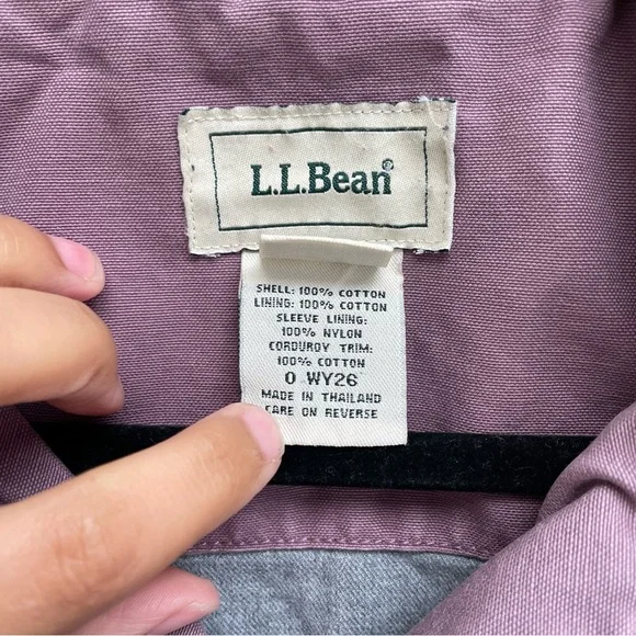 Vintage L.L. Bean Barn Chore Coat Jacket Dusty Purple Corduroy size medium women - Picture 8 of 10